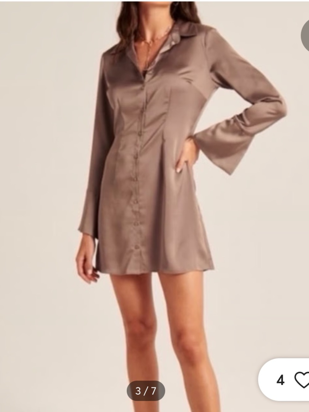 NWT Abercrombie Satin Button Down Shirt Dress. Size Medium.
Color is Caramel